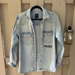 Zara denim Jean jacket/long sleeve shirt